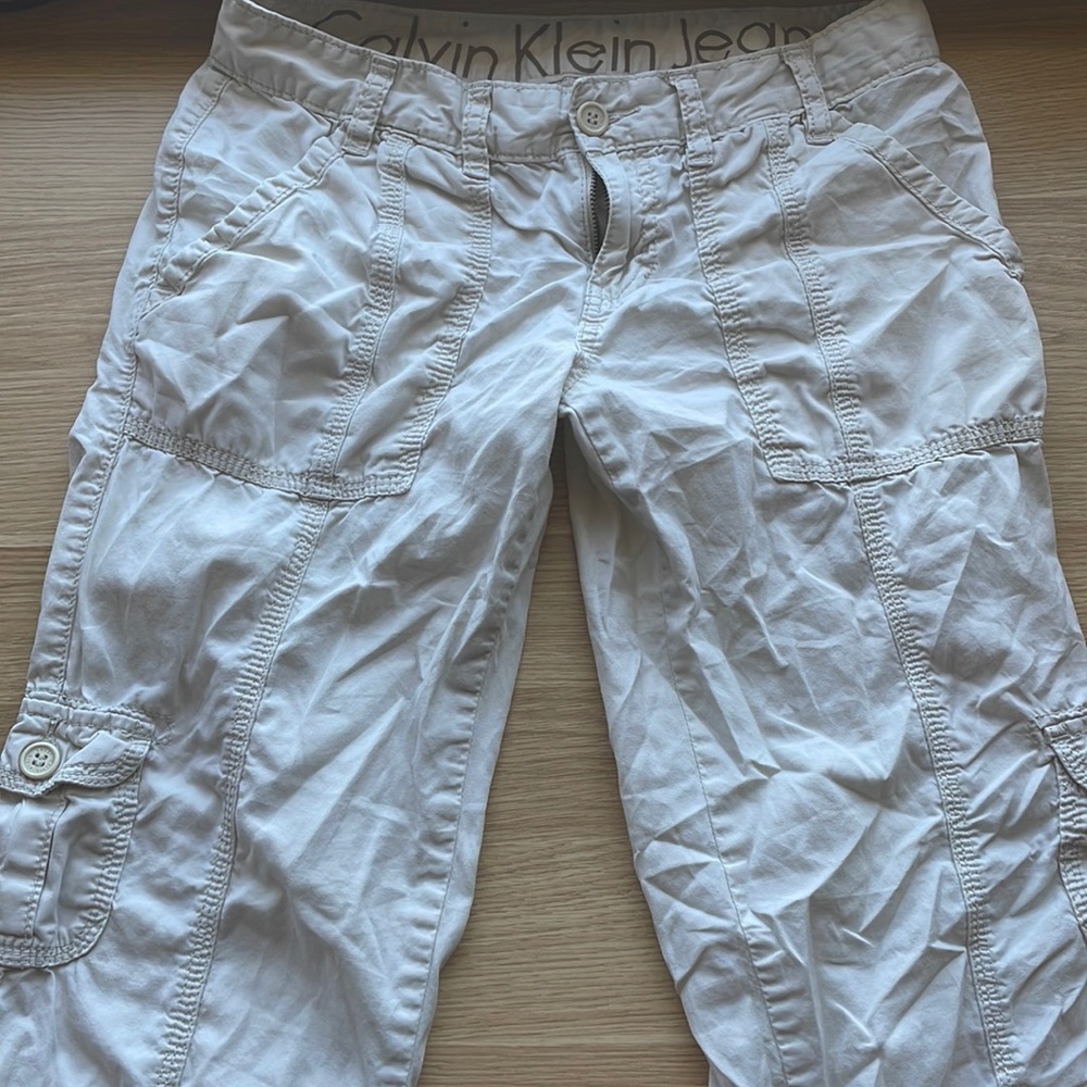 Calvin Klein cargo jeans.